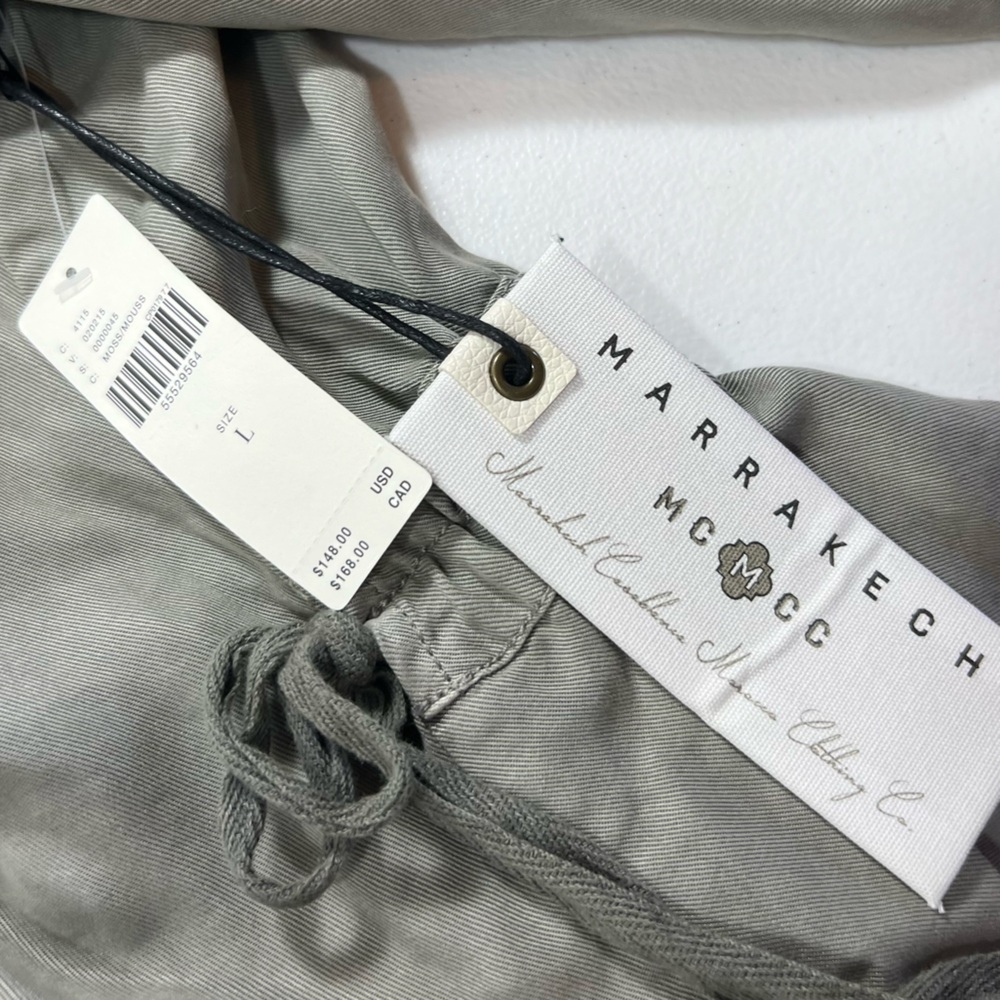 Anthropologie Marrakech Ronika Draped Green Khaki Moto Jacket Chic Women’s L - Picture 5 of 8